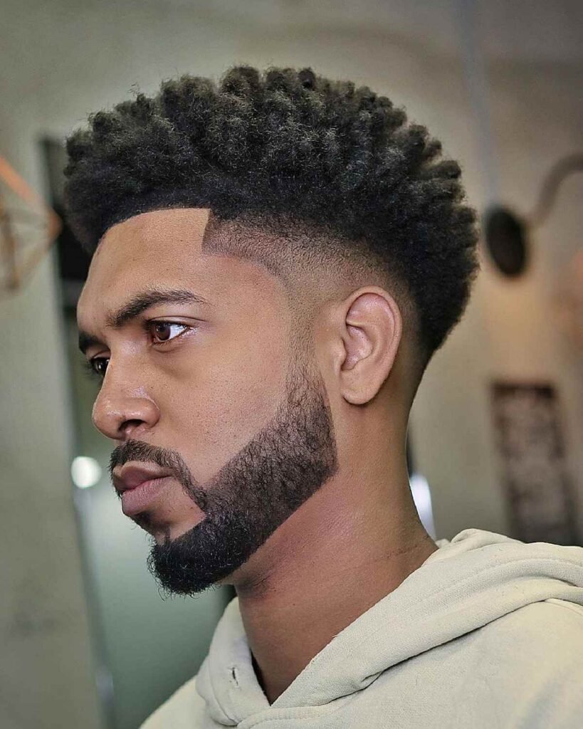 Short black men’s haircut-Line Up with Waves