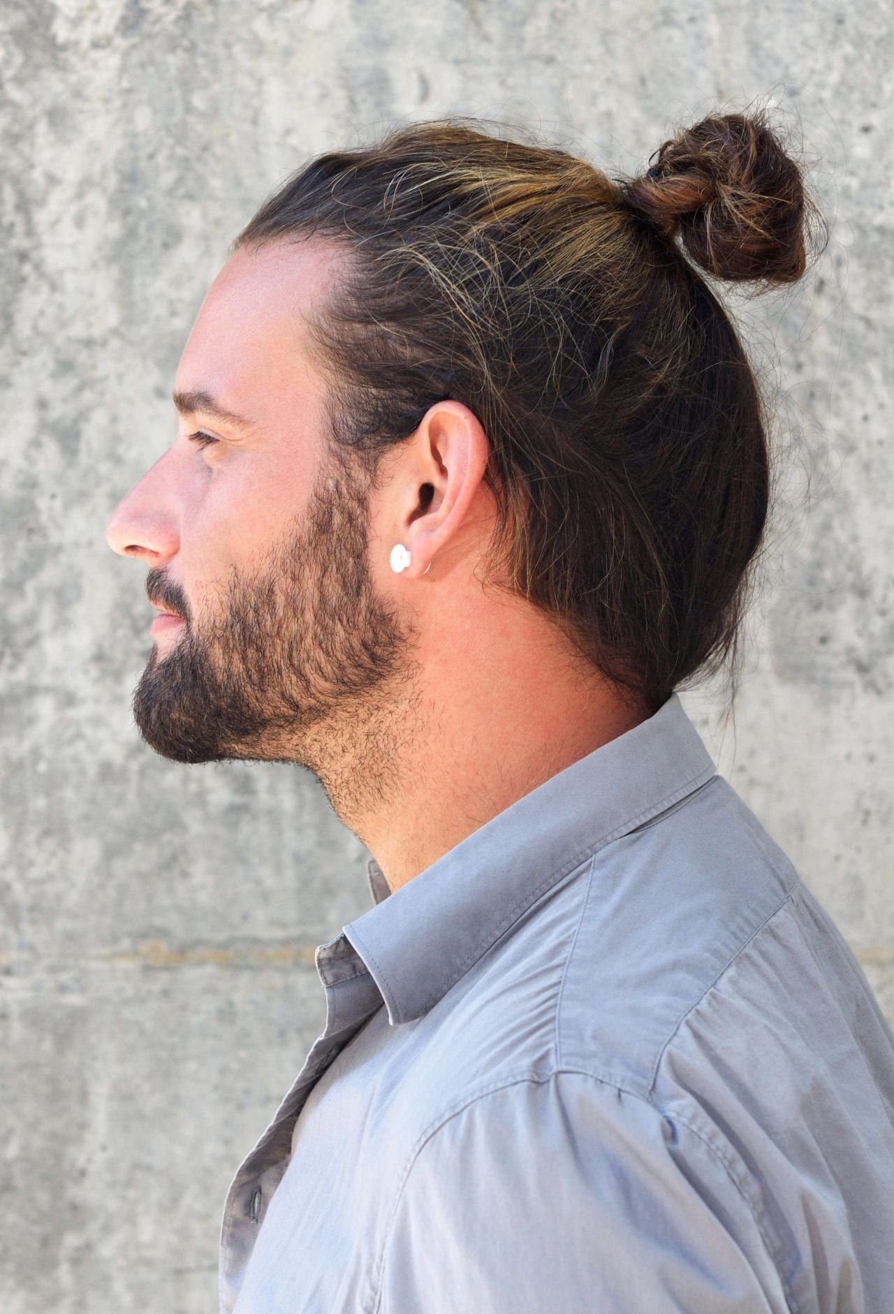 Top 15 Man Bun Hairstyles for Trendsetting Men-Half-Up Man Bun