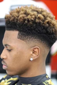 Short black men’s haircut-Temple Fade with Sponge Twists