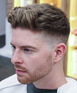 80 Men Hairstyles For Round Face-Thick Top and Short Sides